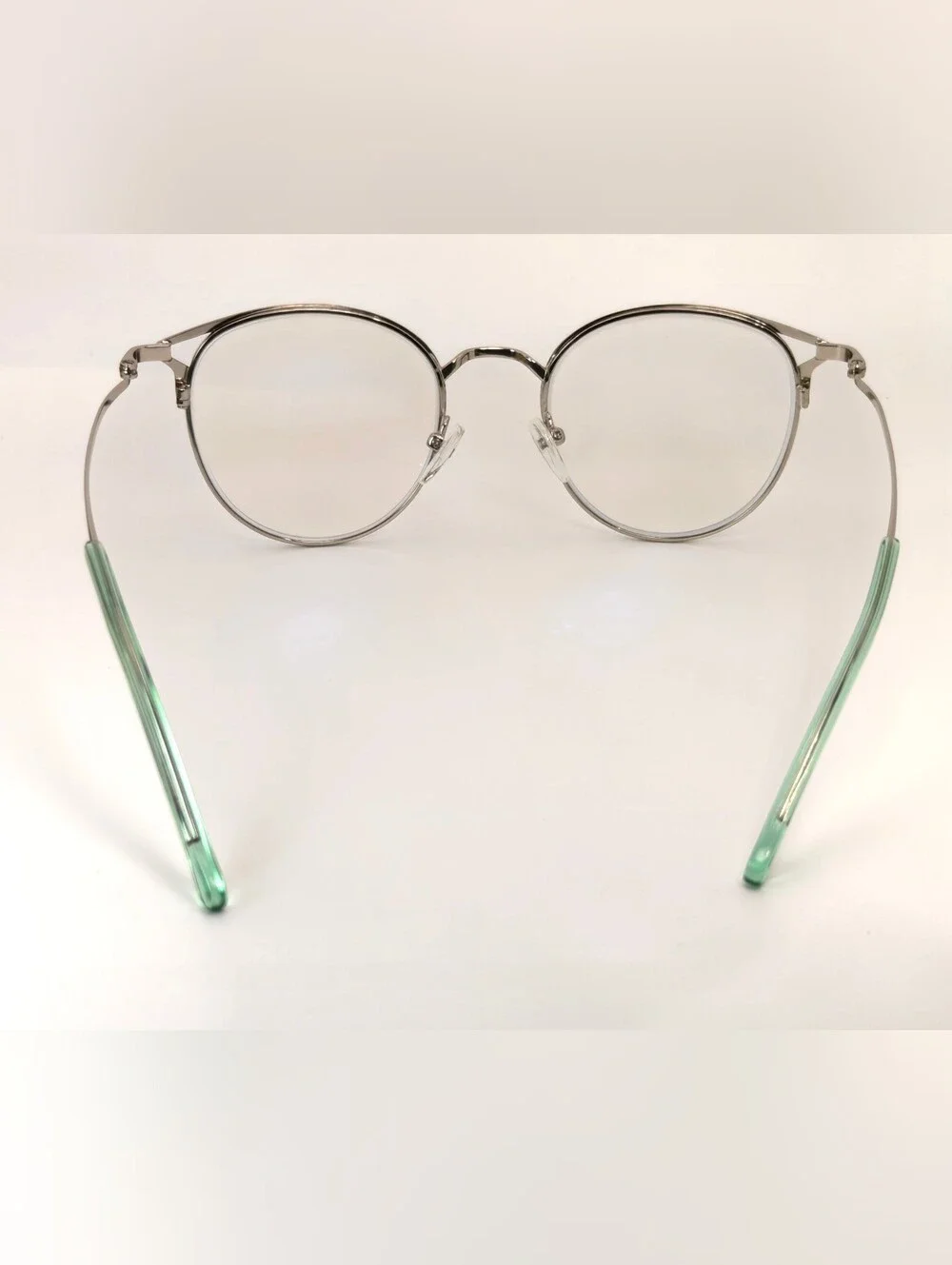Jive. Lime Green and Silver Round Metal Eyeglasses. Wider Face Design.